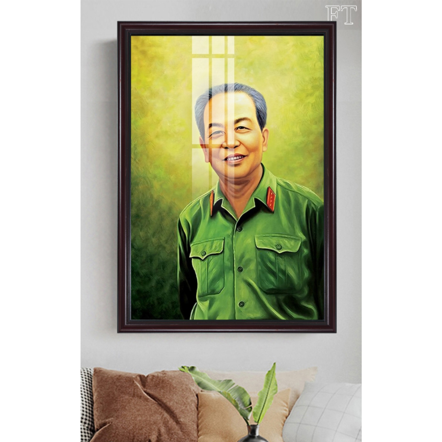 Tranh Gỗ Phù Điêu Treo Tường Đóng Khung Cao Cấp - Chân Dung Bác Giáp 01 